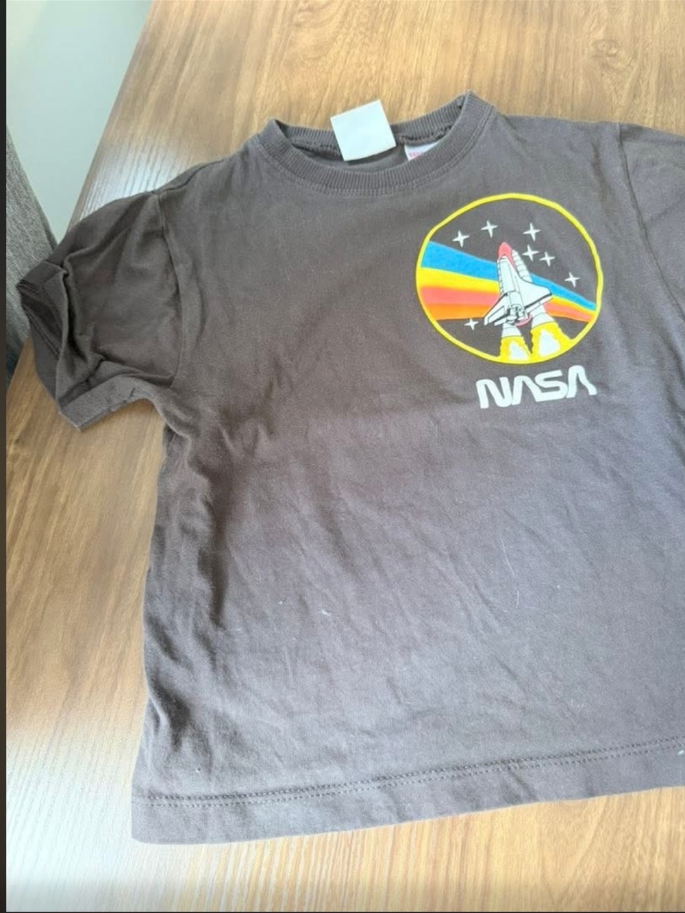 ZARA - 18/24 months - Kids' Black Graphic Tee with Space Shuttle Logo